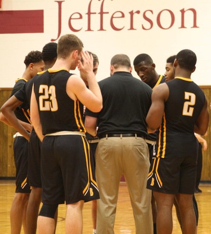 Broome team meeting during a timeout