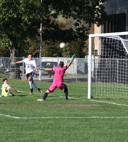 Shot on goal by SUNY Broome's #9