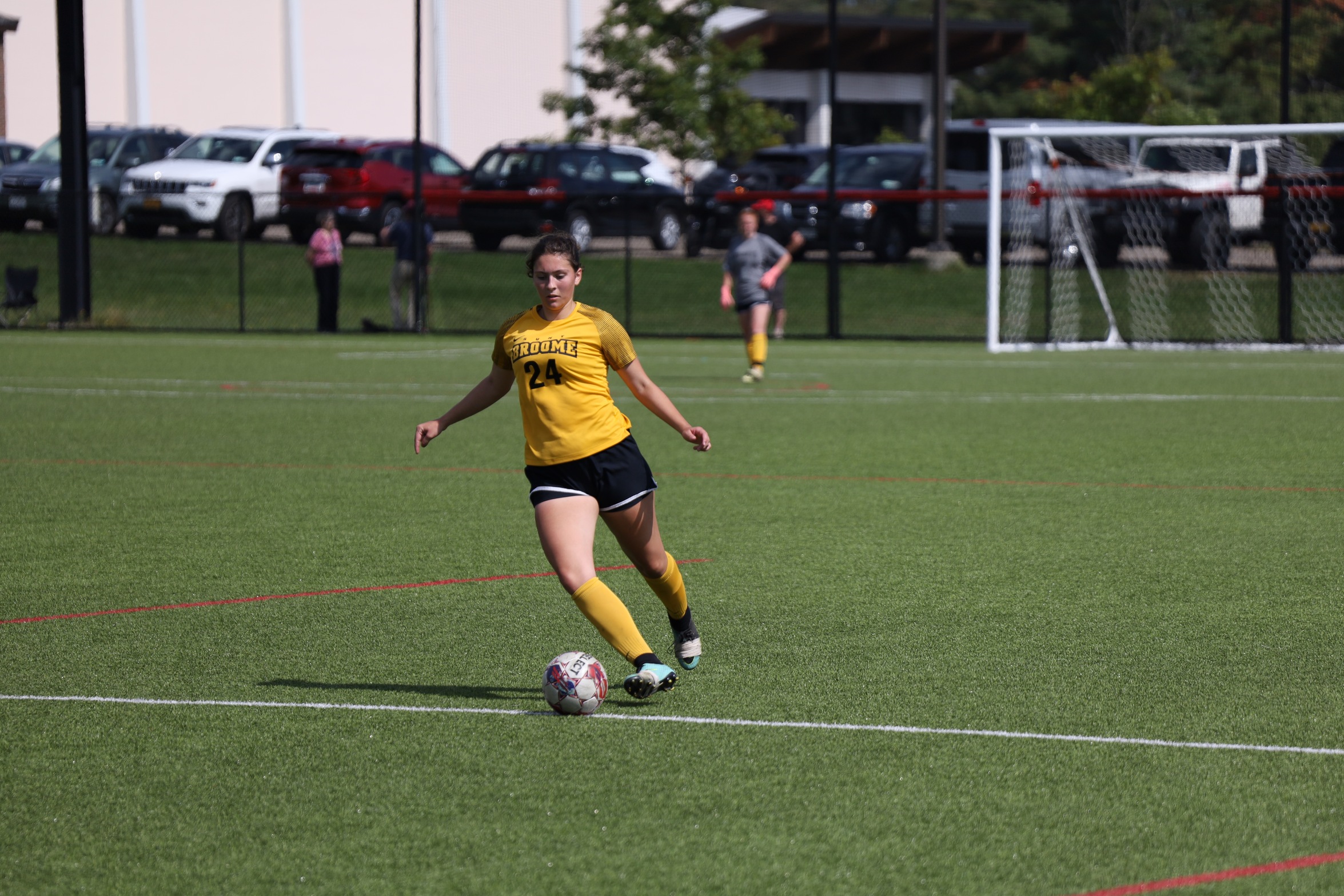 Broome soccer player controlling the ball